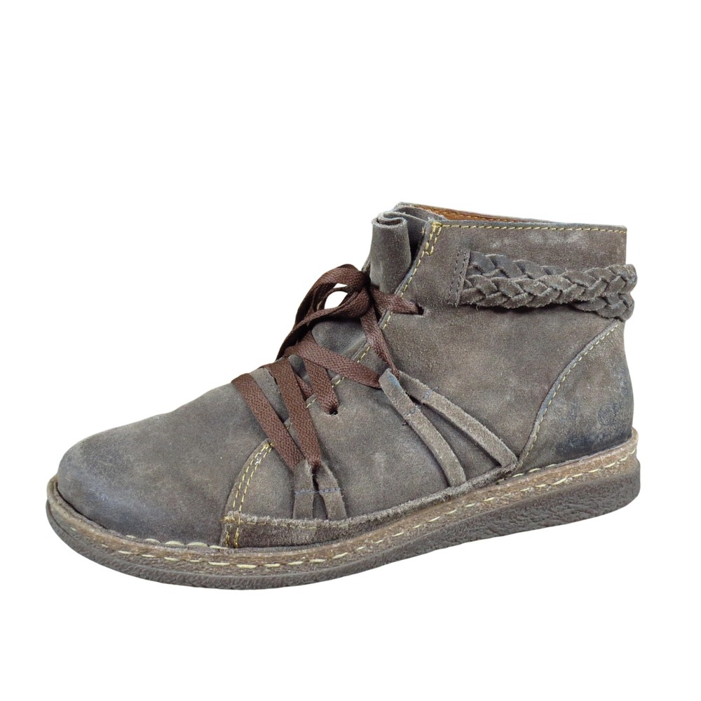 Born Temple II Women Ankle Boots Size 10 Walking Outdoor Brown Suede Lace Up
